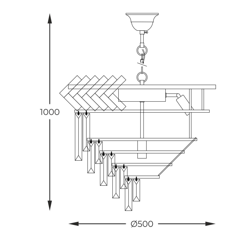 Zuma Line - Chandelier on a chain 9xE14/40W/230V gold