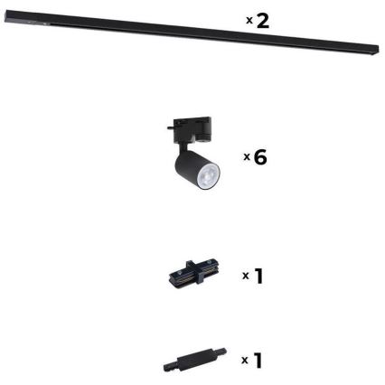 Zuma Line - Spotlight for rail system 6xGU10/10W/230V black + rail accessories