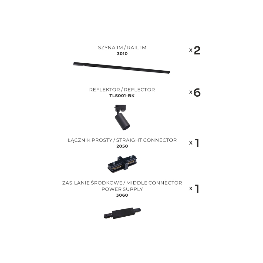 Zuma Line - Spotlight in rail system 6xGU10/35W/230V black