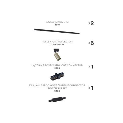 Zuma Line - Spotlight in rail system 6xGU10/35W/230V black/gold