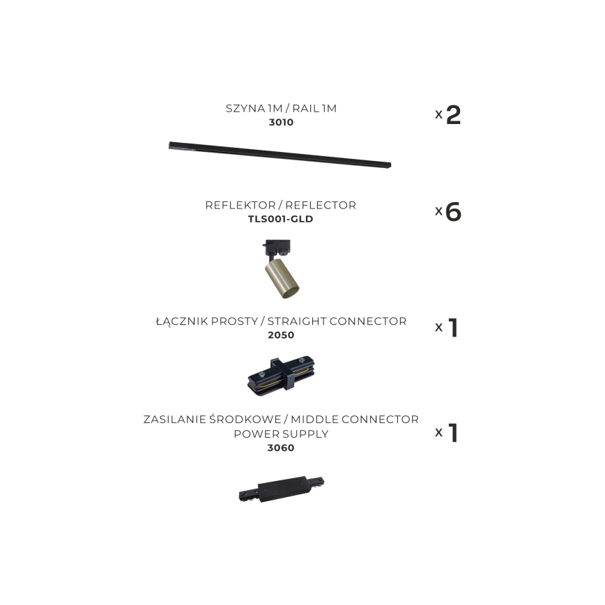 Zuma Line - Spotlight in rail system 6xGU10/35W/230V black/gold