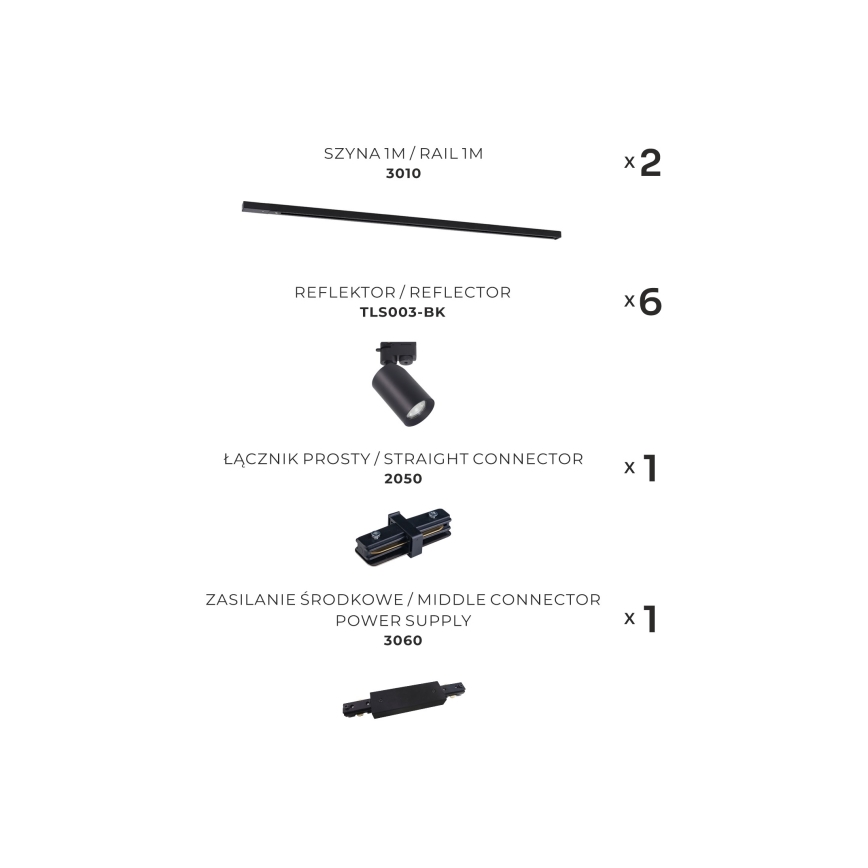 Zuma Line - Spotlight in rail system 6xGU10/35W/230V black