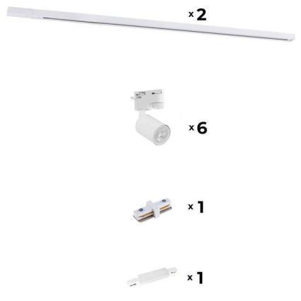 Zuma Line - Spotlight for rail system 6xGU10/10W/230V white + rail accessories