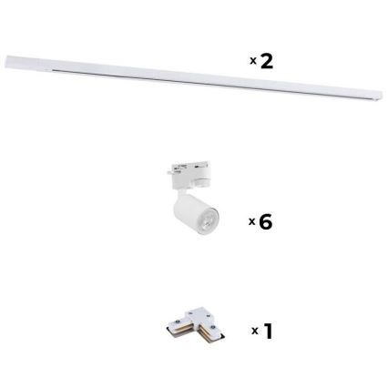 Zuma Line - Spotlight for rail system 6xGU10/10W/230V white + rail accessories