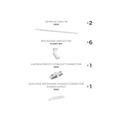 Zuma Line - Spotlight in rail system 6xGU10/35W/230V white