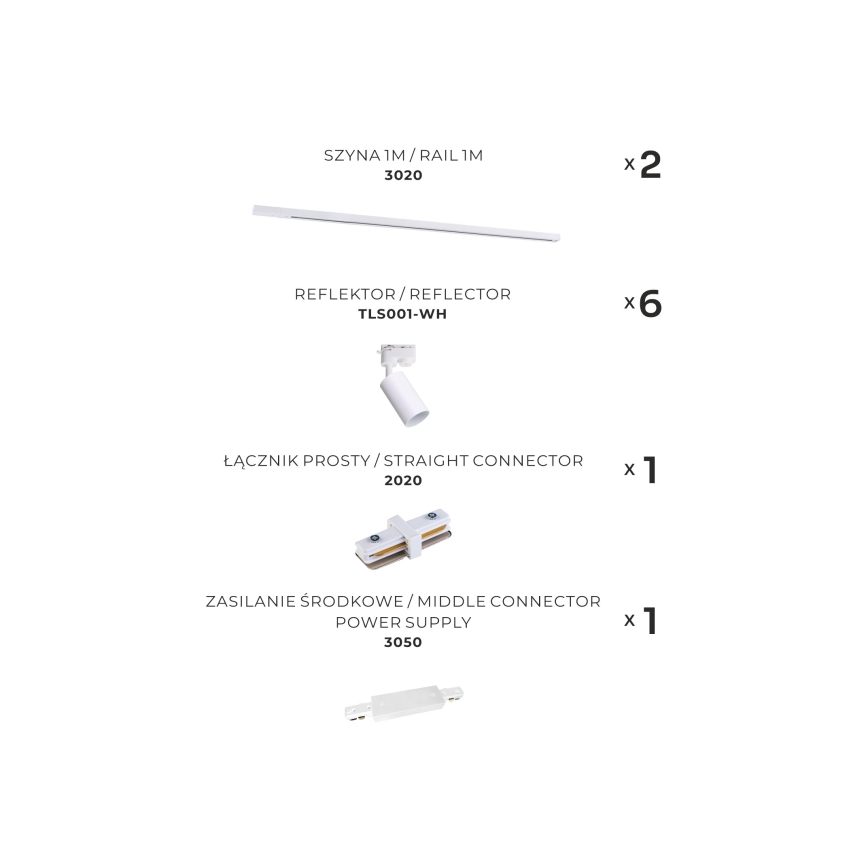 Zuma Line - Spotlight in rail system 6xGU10/35W/230V white
