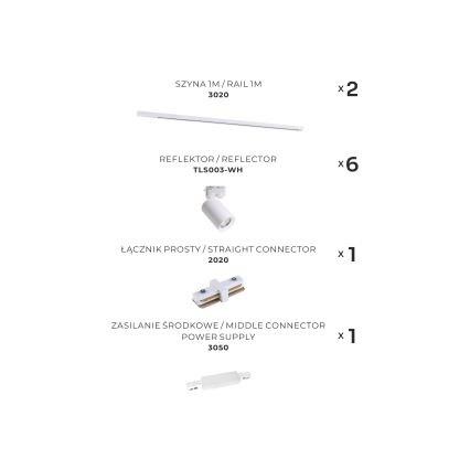 Zuma Line - Spotlight in rail system 6xGU10/35W/230V white