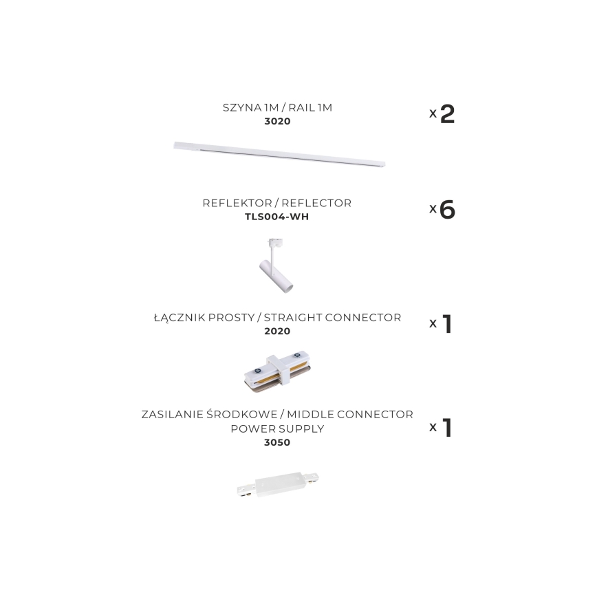 Zuma Line - Spotlight in rail system 6xGU10/35W/230V white