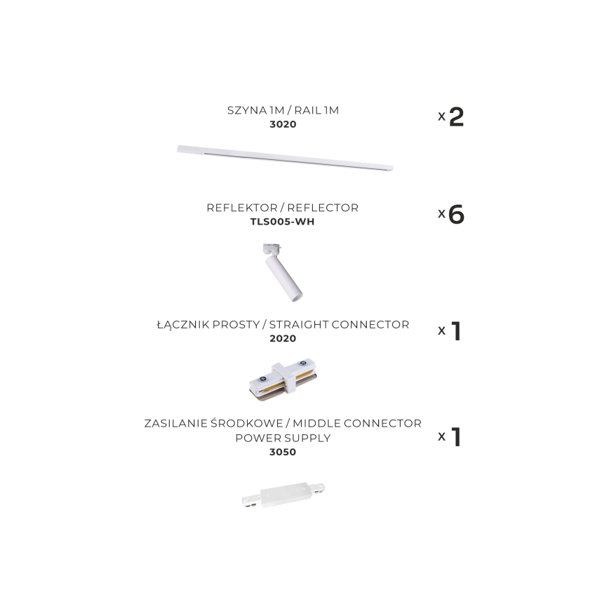 Zuma Line - Spotlight in rail system 6xGU10/35W/230V white