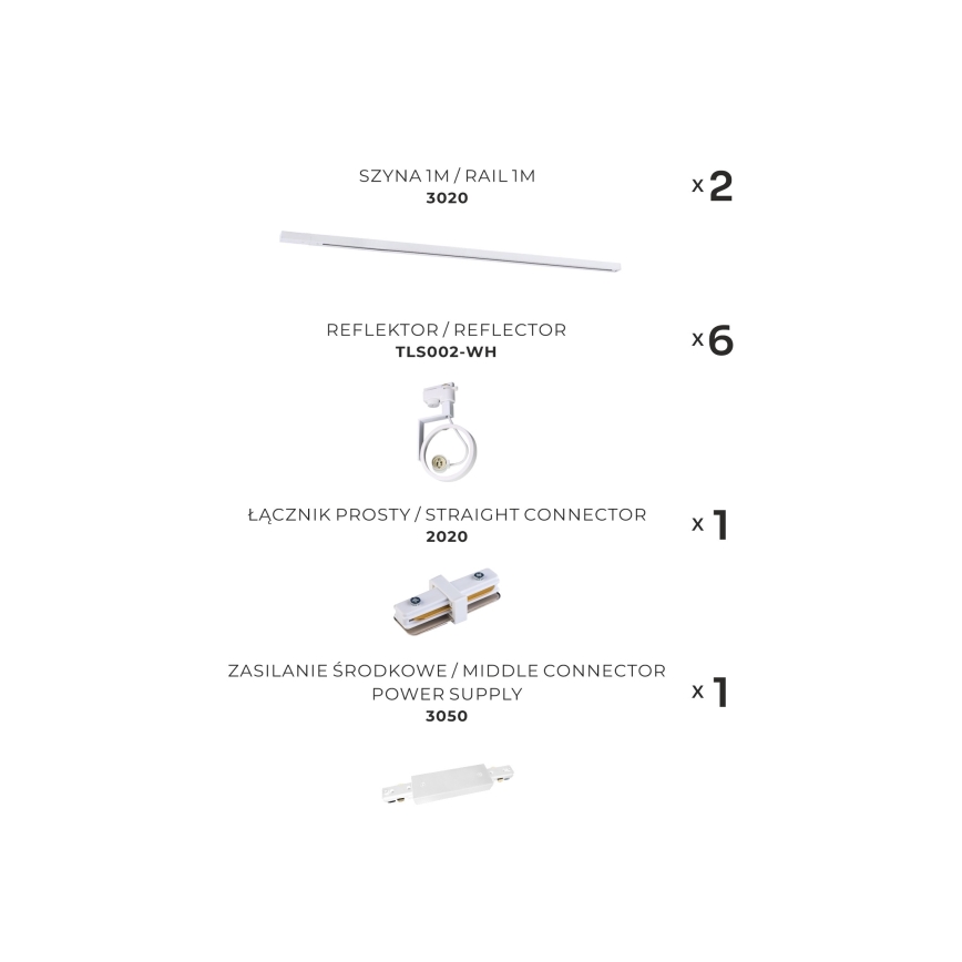 Zuma Line - Spotlight in rail system 6xGU10/10W/230V white