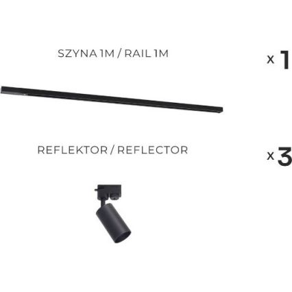 Zuma Line - Spotlight in track system 3xGU10/35W/230V black