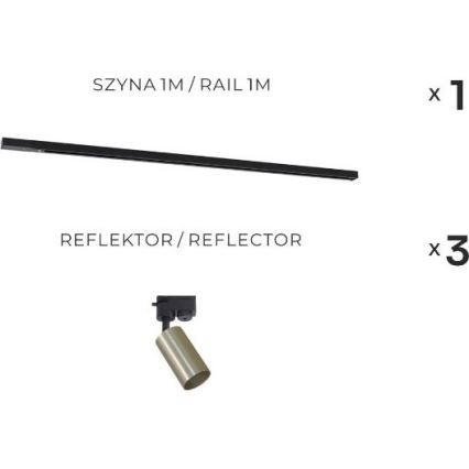 Zuma Line - Track spotlight 3x GU10/35W/230V, Black/Gold