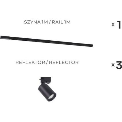 Zuma Line - Spotlight in 3xGU10/35W/230V track system black