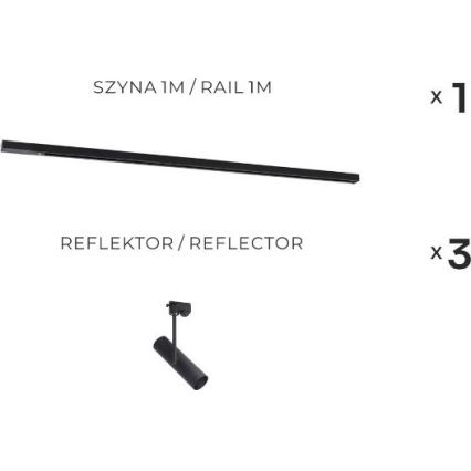 Zuma Line - Spotlight in track system 3xGU10/35W/230V black