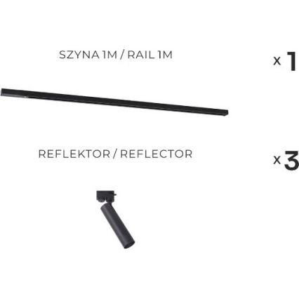 Zuma Line - Black Track Spotlight 3xGU10/35W/230V