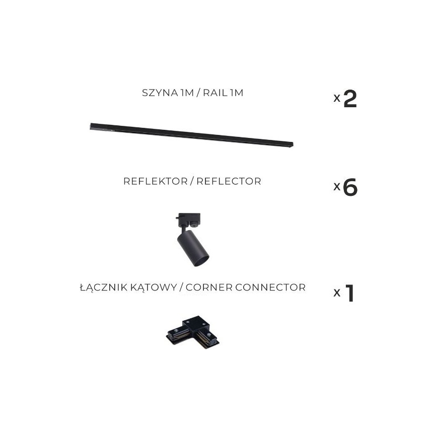 Zuma Line - Spotlight in 6xGU10/35W/230V Track System Black