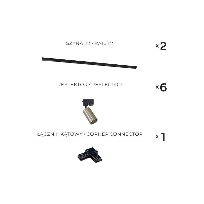 Zuma Line - 6-Light Track Spotlight 6x GU10/35W/230V Black/Gold