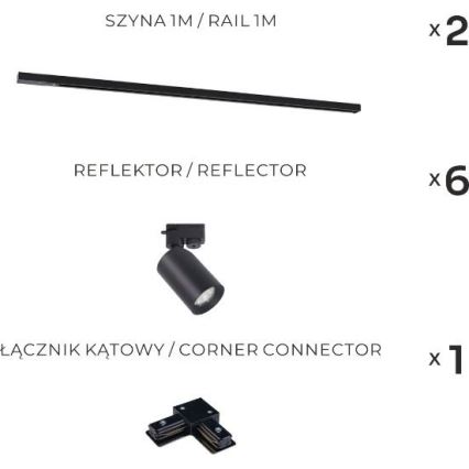 Zuma Line - Track Spotlight for Track System 6xGU10/35W/230V, Black