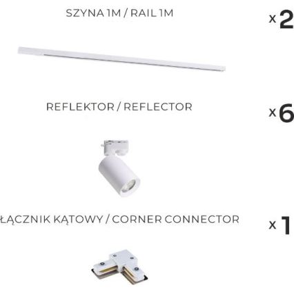 Zuma Line - Spotlight in track system 6xGU10/35W/230V white
