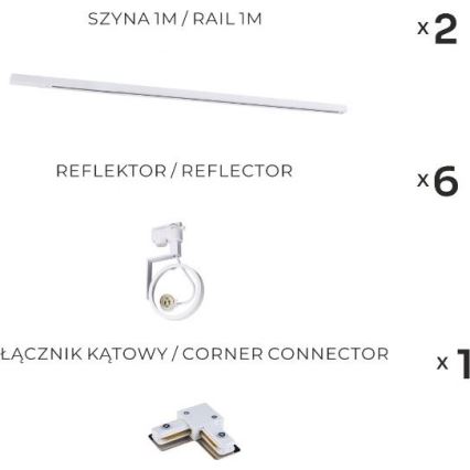 Zuma Line - Spotlight in track system 6xGU10/15W/230V white