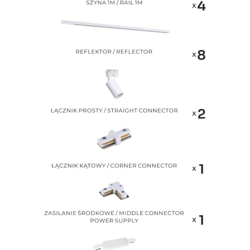 Zuma Line - Spotlight in Track System 8xGU10/35W/230V White