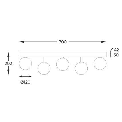 Zuma Line - Surface-mounted chandelier 5xG9/40W/230V