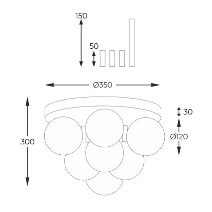 Zuma Line - Surface-mounted chandelier 7xG9/40W/230V