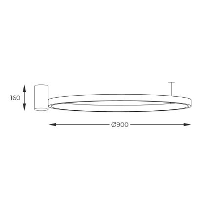 Zuma Line - LED Ceiling light LED/40W/230V 3000/4000/6000K d. 90 cm black