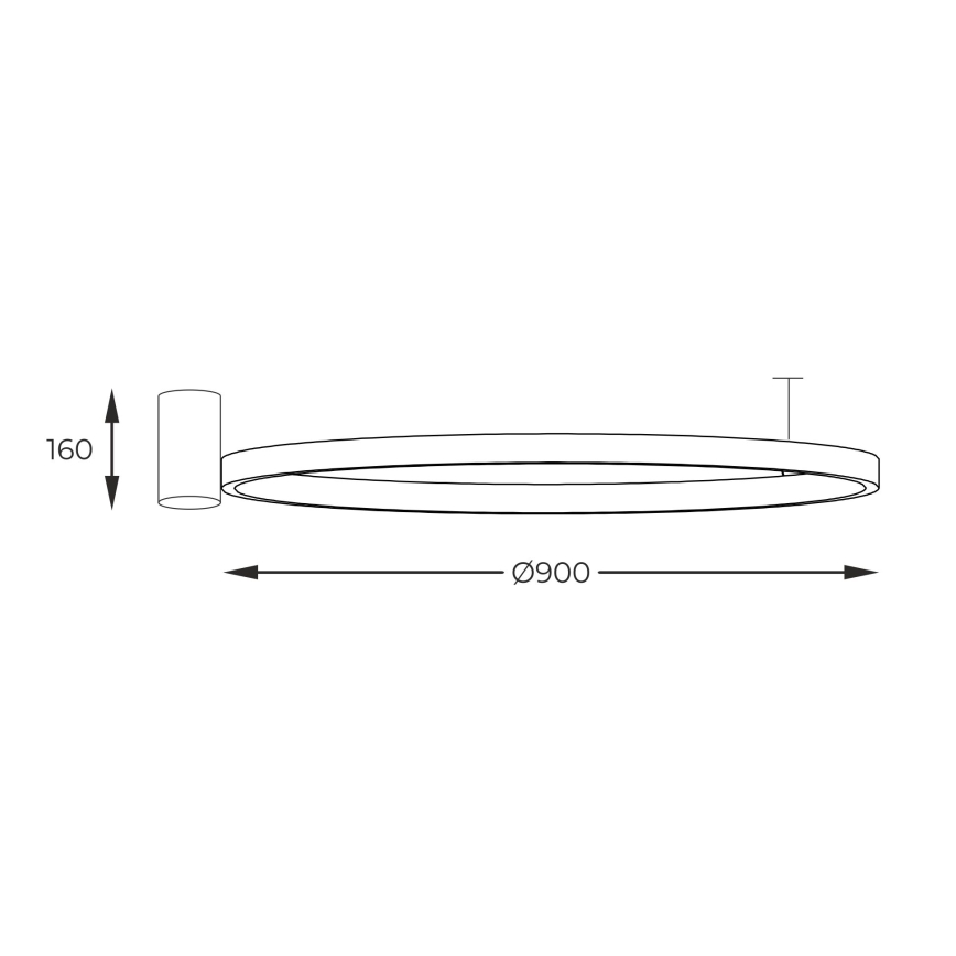 Zuma Line - LED Ceiling light LED/40W/230V 3000/4000/6000K d. 90 cm black