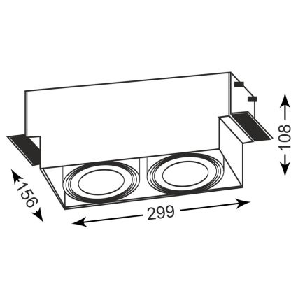 Zuma Line - Recessed light 2xGU10-AR111/15W/230V white