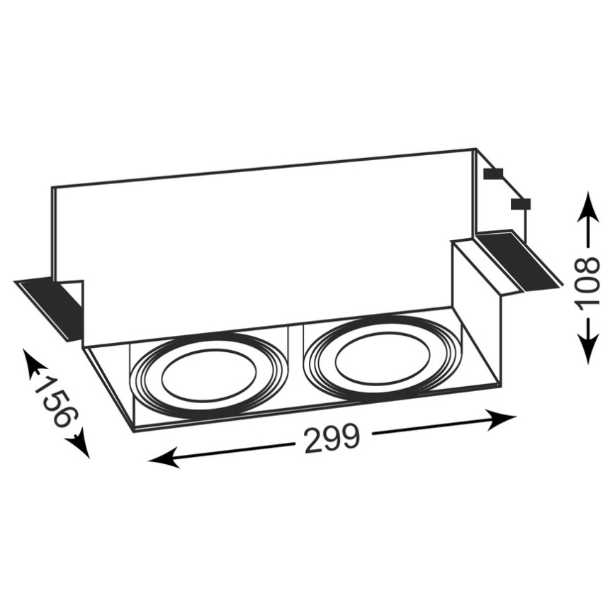 Zuma Line - Recessed light 2xGU10-AR111/15W/230V white