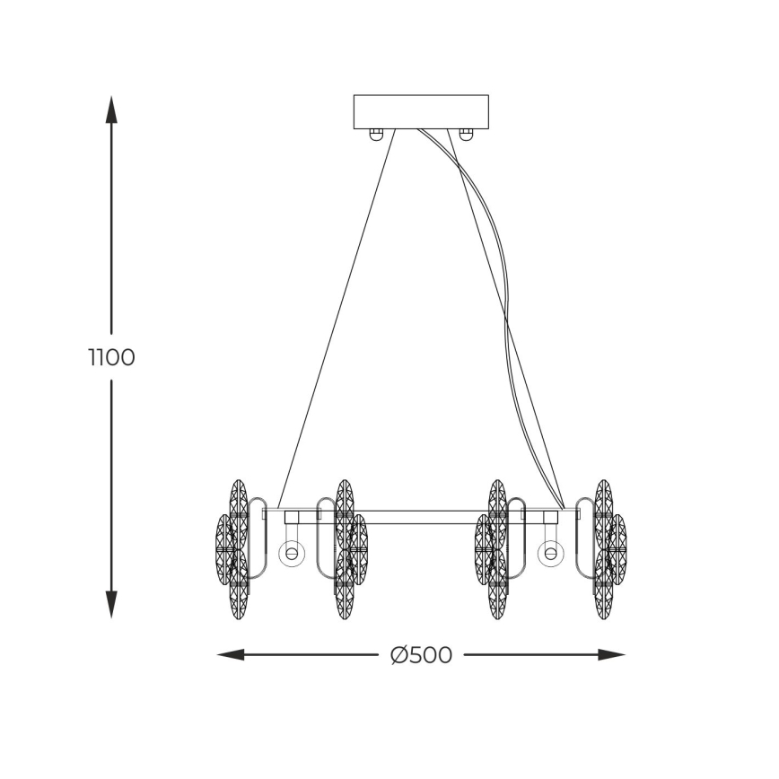 Zuma Line - Chandelier on a string 6xE14/40W/230V gold