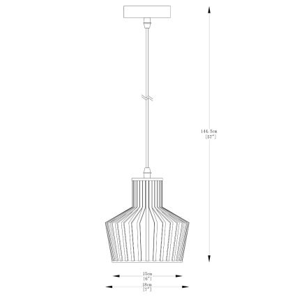 Zuma Line - Chandelier on a string 1xE27/40W/230V d. 18 cm black