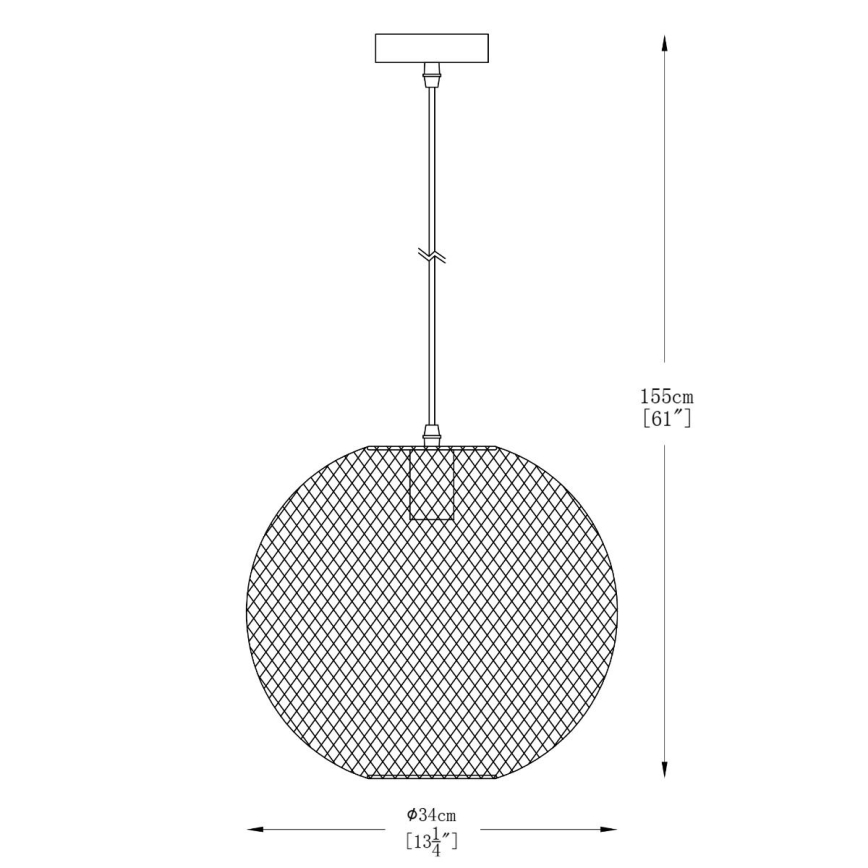 Zuma Line - Chandelier on a string 1xE27/40W/230V anthracite