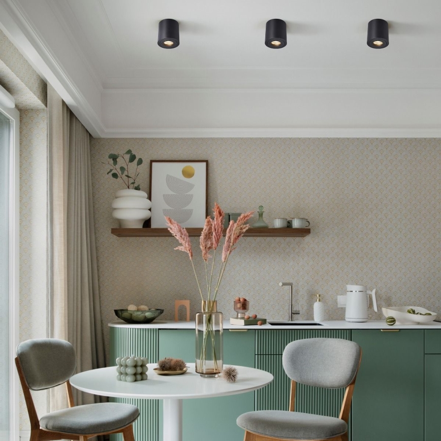 Zuma Line - Dimmable LED RGBW Bathroom Spotlight 1xGU10/6W/230V IP44, Black + Remote Control