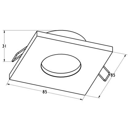 Zuma Line - Bathroom recessed light 1xGU10/50W/230V IP54 black