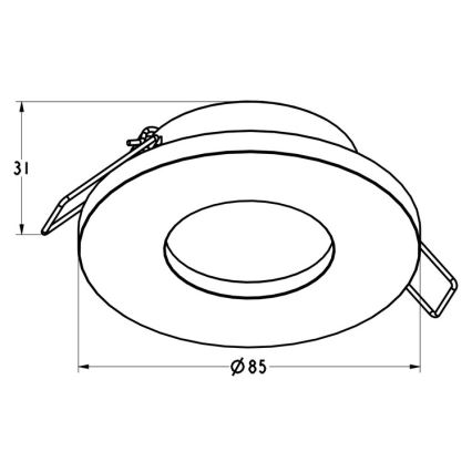 Zuma Line - Bathroom recessed light 1xGU10/50W/230V IP54 black