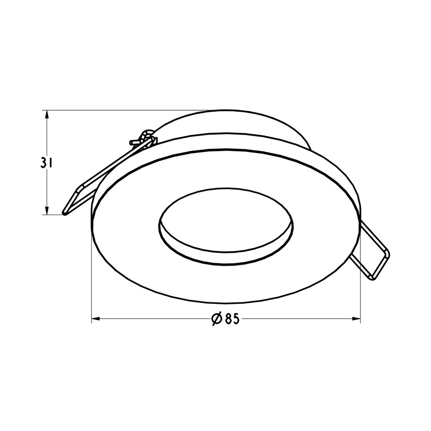 Zuma Line - Bathroom recessed light 1xGU10/50W/230V IP54 black