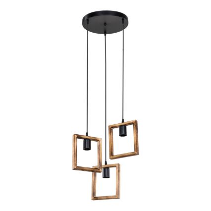 Zuma Line - Chandelier on a string 3xE27/20W/230V pine/black
