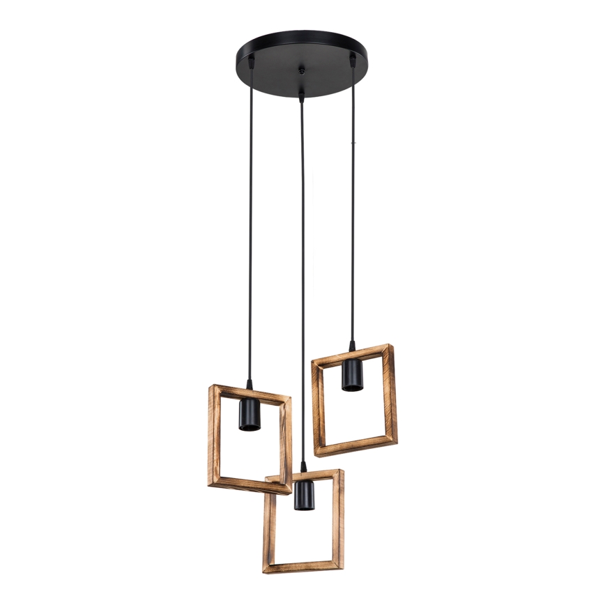 Zuma Line - Chandelier on a string 3xE27/20W/230V pine/black