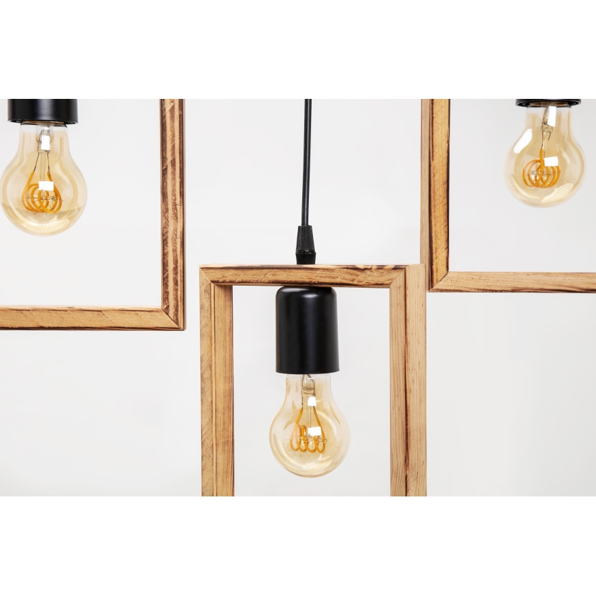 Zuma Line - Chandelier on a string 3xE27/20W/230V pine/black