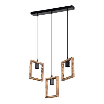 Zuma Line - Chandelier on a string 3xE27/20W/230V pine/black