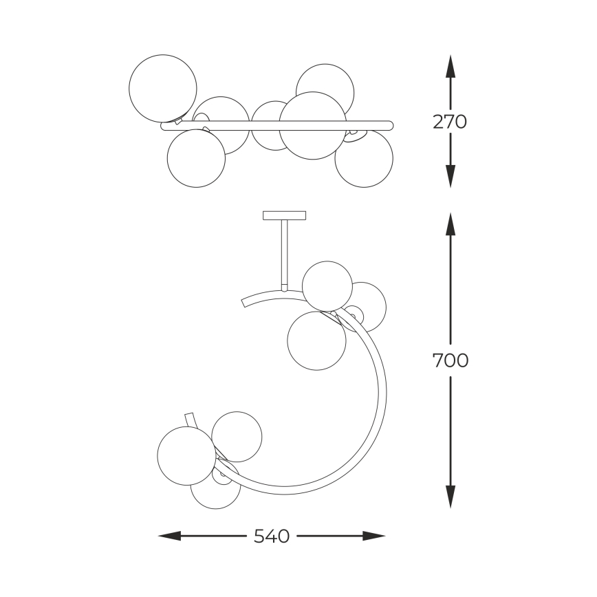 Zuma Line - Chandelier on a pole 6xG9/33W/230V gold