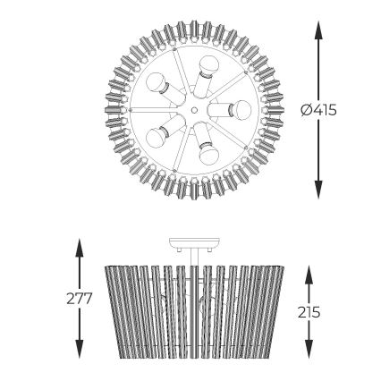 Zuma Line - Surface-mounted chandelier 5xE14/40W/230V gold