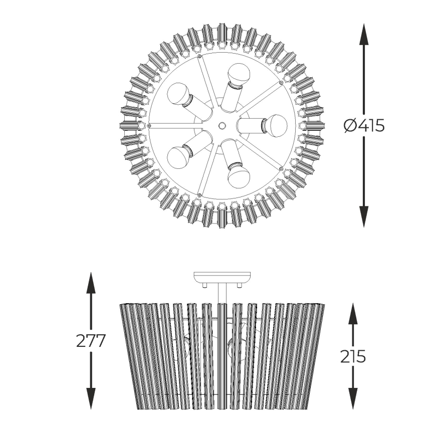 Zuma Line - Surface-mounted chandelier 5xE14/40W/230V gold