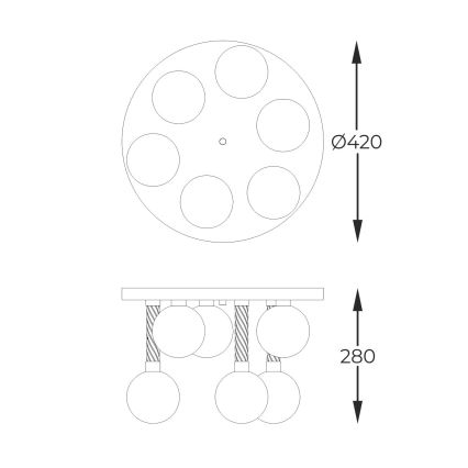 Zuma Line - Surface-mounted chandelier 6xG9/6W/230V brass
