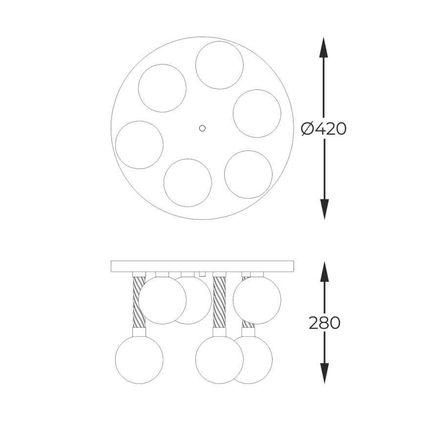 Zuma Line - Surface-mounted chandelier 6xG9/6W/230V brass