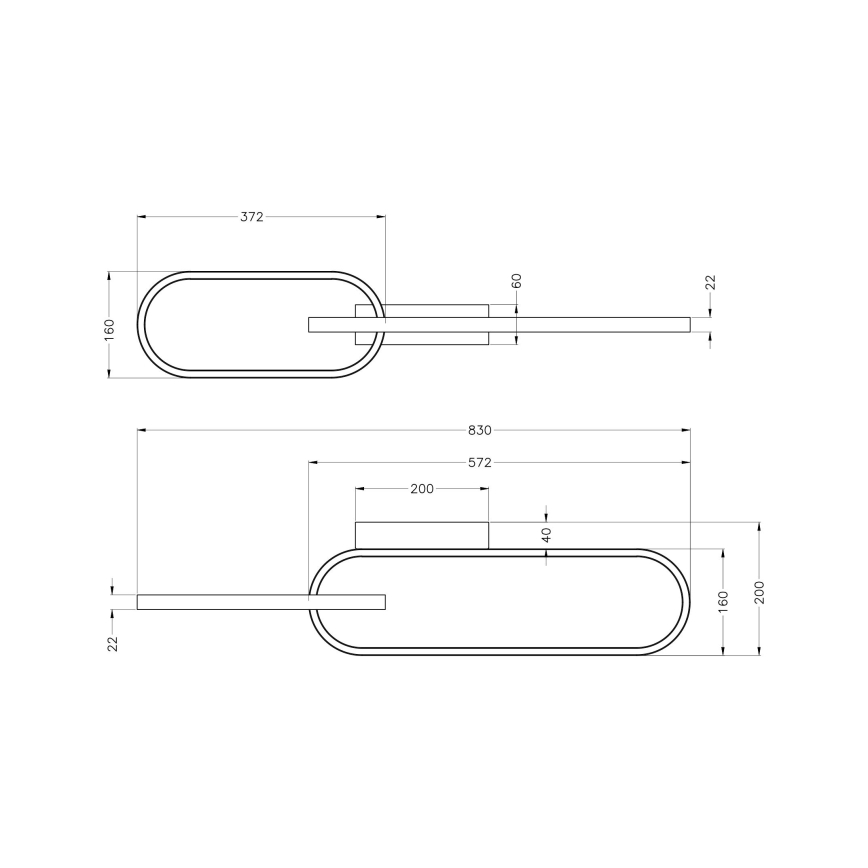 Zuma Line - LED Ceiling Light 2xLED/24W/230V Black/Gold