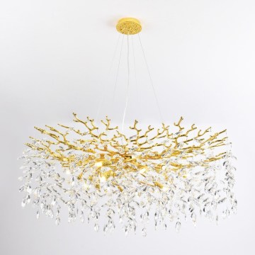 Zuma Line - Cable-hung Chandelier 14x G9 3.5W/230V Ø 100 cm Gold