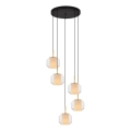 Zuma Line - Cable-hung pendant light, 5xE27/25W/230V, diam. 73 cm, gold/black